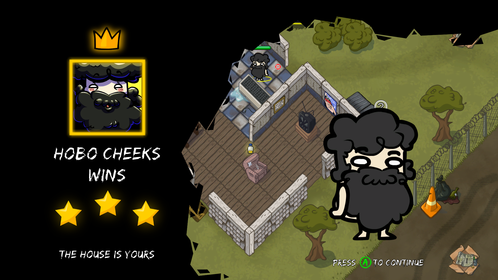 Hobo Fight Winner Screen